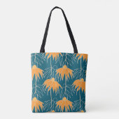 ファンタジーフローラハンド描画のシームレスなパターン。オレンジ トートバッグ (裏面)