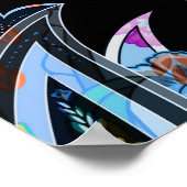 ファンタジーフローラペイズリー:シームレスなオーナメント ポスター (角)