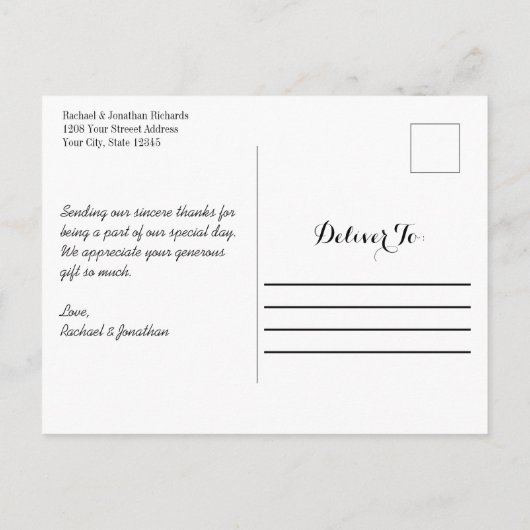 ファンタジーフローラ結婚の写真ありがとう ポストカード (裏面)