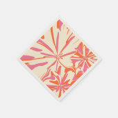 ファンタジーフローラ – ピンク、オレンジ、クリーム スタンダードカクテルナプキン (角)