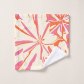 ファンタジーフローラ – ピンク、オレンジ、クリーム バスタオルセット (ウォッシュタオル)