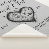 ファンタジーブッククラブタイポグラフィ&ハートドードルスケッチ シェルパブランケット (3/4)