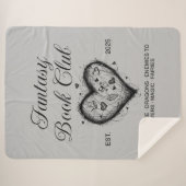 ファンタジーブッククラブタイポグラフィ&ハートドードルスケッチ シェルパブランケット (正面(横))