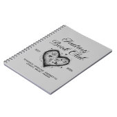 ファンタジーブッククラブタイポグラフィ&ハートドードルスケッチ ノートブック (左側)