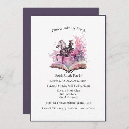 ファンタジーブックラバー、ブッククラブ 招待状 (正面/裏面)