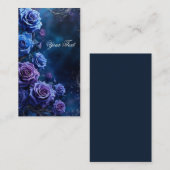 ファンタジーブルーとパープルのバラ 名刺 (正面/裏面)