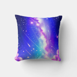 ファンタジーブルーとピンクの天の川天文学 クッション
