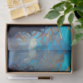 ファンタジーブルーウォーター妖精の人魚のデクページ 薄葉紙 (ギフト)