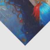 ファンタジーブルーウォーター妖精の人魚のデクページ 薄葉紙 (詳細)