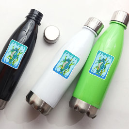 ファンタジーブルーグリーンシーホースドラゴン海苔フレーム シール