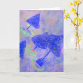 ファンタジーブルーツリーグリーティングカード カード (黄色い花)