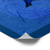 ファンタジーブルーバードオンブルー自然アートポスター ポスター (角)