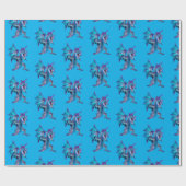 ファンタジーブルーファイアドラゴンブルー ラッピングペーパー (フラット)