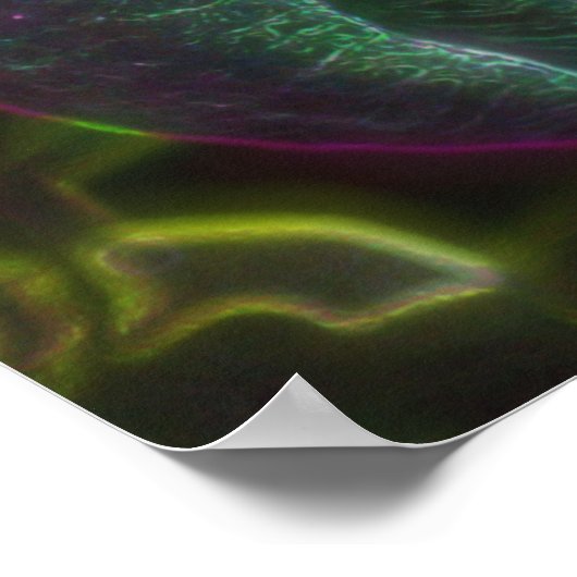 ファンタジーブルー抽象芸術レディースリッパフラワー ポスター (角)