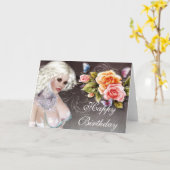 ファンタジーブロンドバラ誕生日カード1 カード (黄色い花)