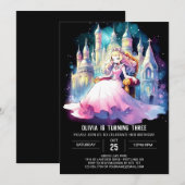 ファンタジープリンセス誕生日 招待状 (正面/裏面)