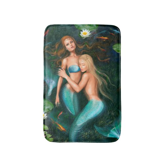 ファンタジープリンセスmermaids in lake Bath Mat バスマット (正面縦)