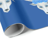 ファンタジーヘッド・オブ・ホワイト・ディアブルーバラ〔雄ジカの〕枝角 ラッピングペーパー (ロールコーナー)