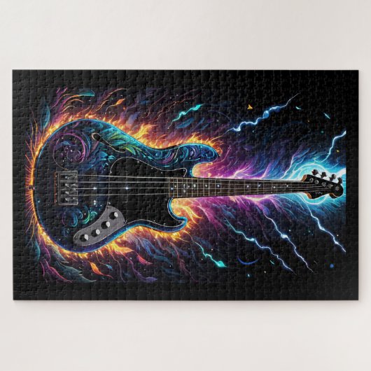 ファンタジーベースのエレクトリックバスギター ジグソーパズル (横)