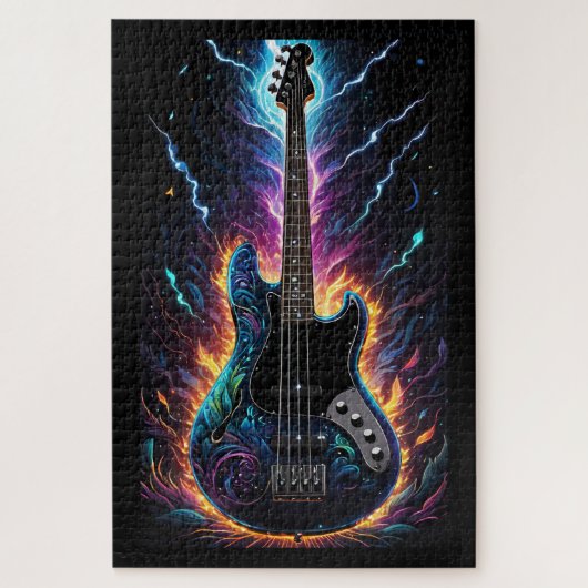 ファンタジーベースのエレクトリックバスギター ジグソーパズル (縦)