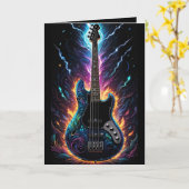 ファンタジーベースのエレクトリックバスギタ空白のー カード (黄色い花)