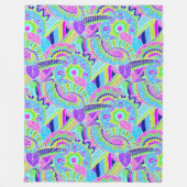 ファンタジーペイズリーオーナメントシームレスパターン1 フリースブランケット (正面)