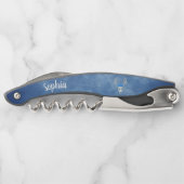 ファンタジーホワイトディアヘッド〔雄ジカの〕枝角バラオンブルー ソムリエナイフ (裏面)