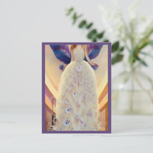 ファンタジーホワイトピャコッ結婚クのドレファッショニスタス ポストカード (スタンド正面)