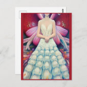 ファンタジーホワイトピーコ結婚ックのドレスAIアート ポストカード (正面/裏面)