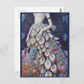 ファンタジーホワイトピーコ結婚ックズドレスイラストレーション ポストカード (正面/裏面)