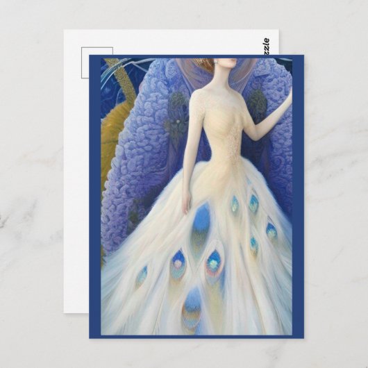 ファンタジーホワイトピ結婚ーコックのドレスファッションDiva P ポストカード (正面/裏面)