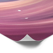 ファンタジーホワイトベビーユニコーンとピンクハート ポスター (角)