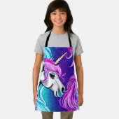 ファンタジーホワイトユニコーンシームレスパターン エプロン (インサイチュ)