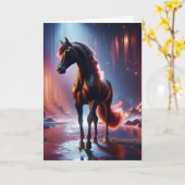 ファンタジーホース誕生日 カード (黄色い花)