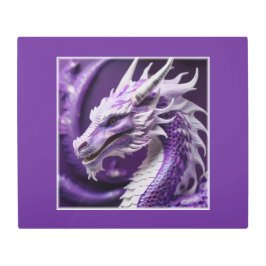 ファンタジーポートレートの紫白龍 メタルプリント