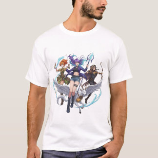 ファンタジーマジックトリオPNG、アニメスタイルのウィザード・アーチャー Tシャツ