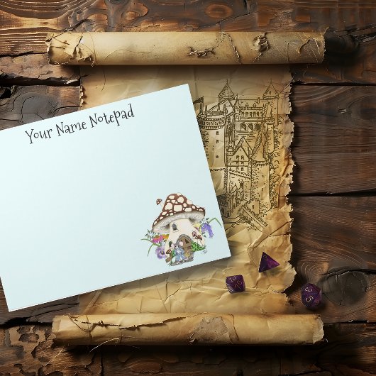 ファンタジーマッシュルームハウスフローラ ノートパッド