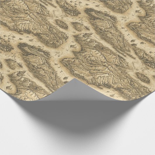 ファンタジーマップマンガ旧手書き紙 ラッピングペーパー (角)