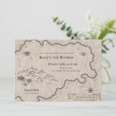 ファンタジーマップロール遊のゲームキャンペーン誕生日 招待状 (スタンド正面)