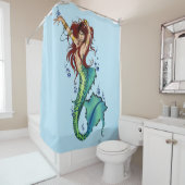 ファンタジーマーメイドティール（緑がかった色）テール シャワーカーテン (インサイチュ)