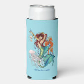 ファンタジーマーメイドティール(緑がかった色)テール スリム缶クーラー (Seltzer正面)