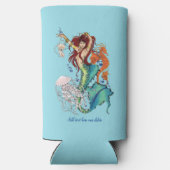 ファンタジーマーメイドティール(緑がかった色)テール スリム缶クーラー (裏面)