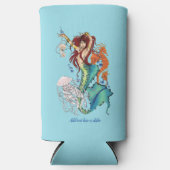 ファンタジーマーメイドティール(緑がかった色)テール スリム缶クーラー (正面)