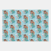 ファンタジーマーメイドティール(緑がかった色)テール ラッピングペーパーシート (正面3)