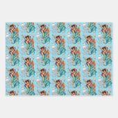 ファンタジーマーメイドティール(緑がかった色)テール ラッピングペーパーシート (正面2)