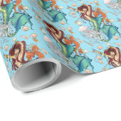 ファンタジーマーメイドティール（緑がかった色）テール ラッピングペーパー (ロールコーナー)