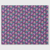 ファンタジーマーメイド模様(水中要素) ラッピングペーパー (フラット)