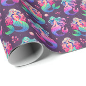 ファンタジーマーメイド模様(水中要素) ラッピングペーパー (ロールコーナー)