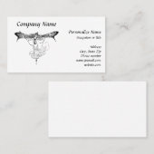 ファンタジーミスティックフェアリーウィングスケッチスケッチ 名刺 (正面/裏面)