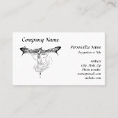 ファンタジーミスティックフェアリーウィングスケッチスケッチ 名刺 (正面)